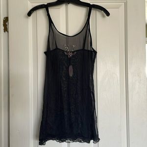 Victoria secret black sheer lingerie nightie with adjustable straps sz smallNWT
